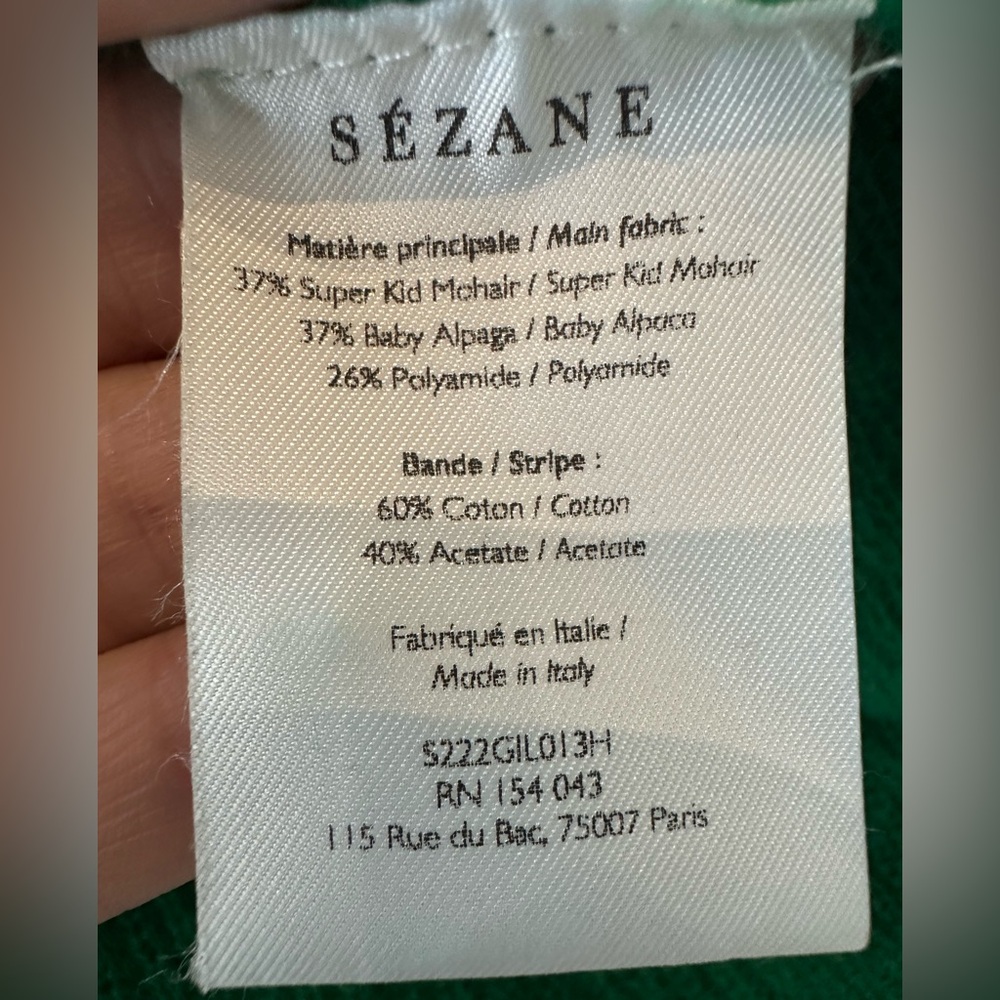 Sezanne Mohair Pearl Button Cardigan in Green - Picture 13 of 14